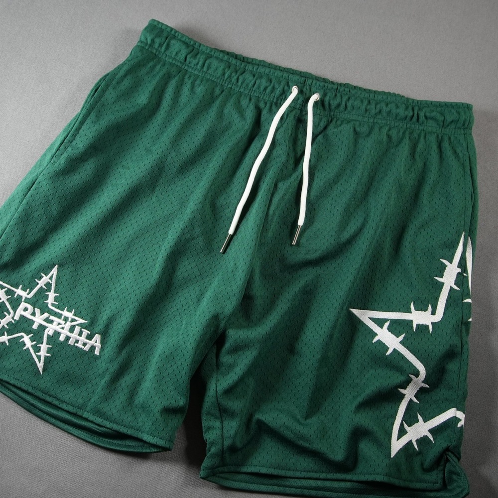 Pythia Barbed Wire Star Mesh Basketball Street Y2K Retro Men Shorts 2X